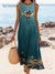 Women’s Vintage Bee Floral Art Print Sleeveless Cotton Pocket Dress Multicolor / S