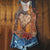 Women’s Vintage Heart Pattern Art Print Tank Top Multicolor / S