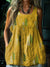 Women’s Vintage Leaf Art Print Casual Cotton And Linen Tank Top Multicolor / S