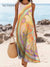 Women’s Vintage Tie-Dye Art Print Sleeveless Cotton Pocket Dress Multicolor / S